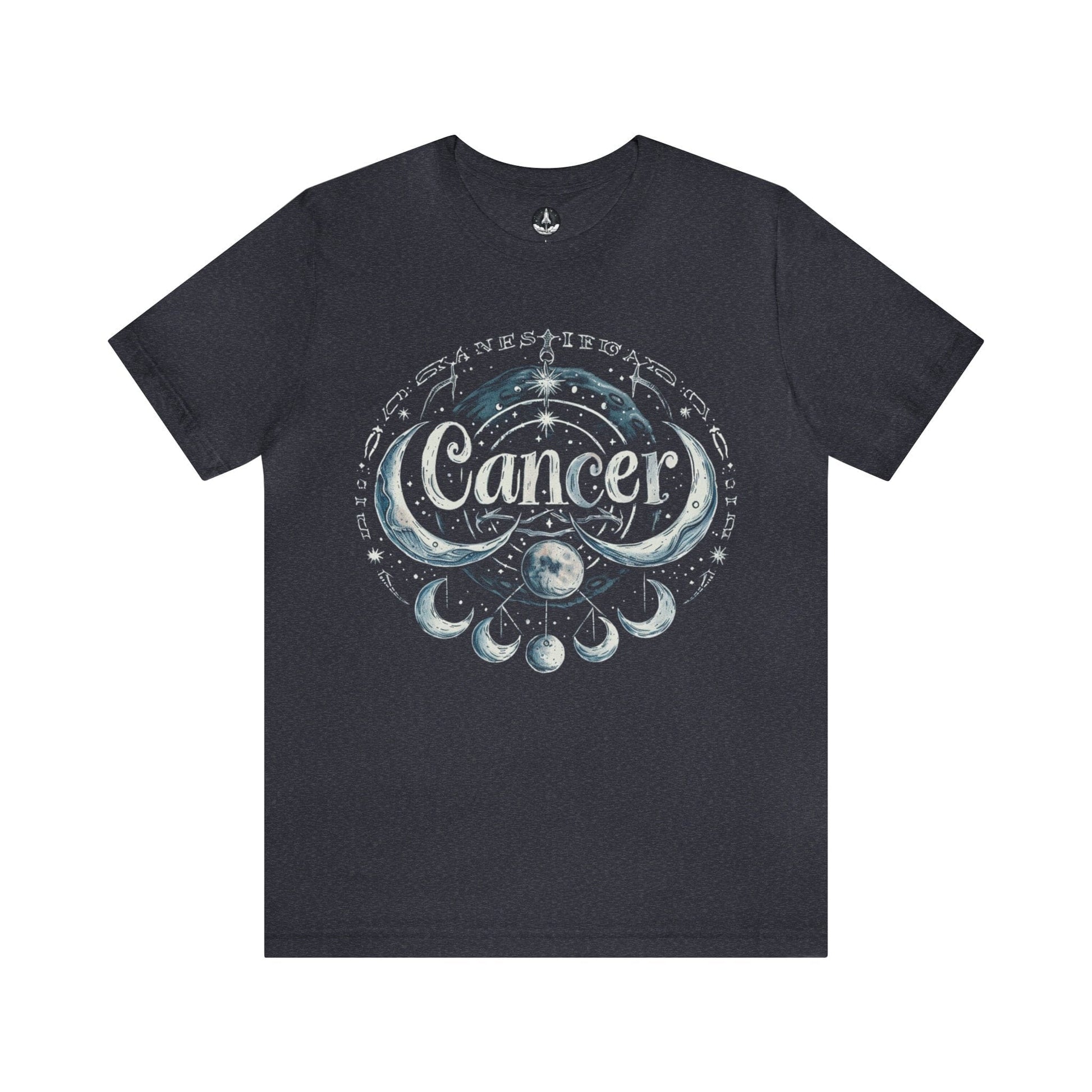 T-Shirt Heather Navy / S Cancer Lunar Essence T-Shirt: A Journey Through Moonlit Mystique