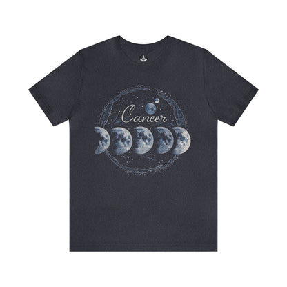 T-Shirt Heather Navy / S Cancer Lunar Phases T-Shirt: Cycle of Celestial Ebb and Flow