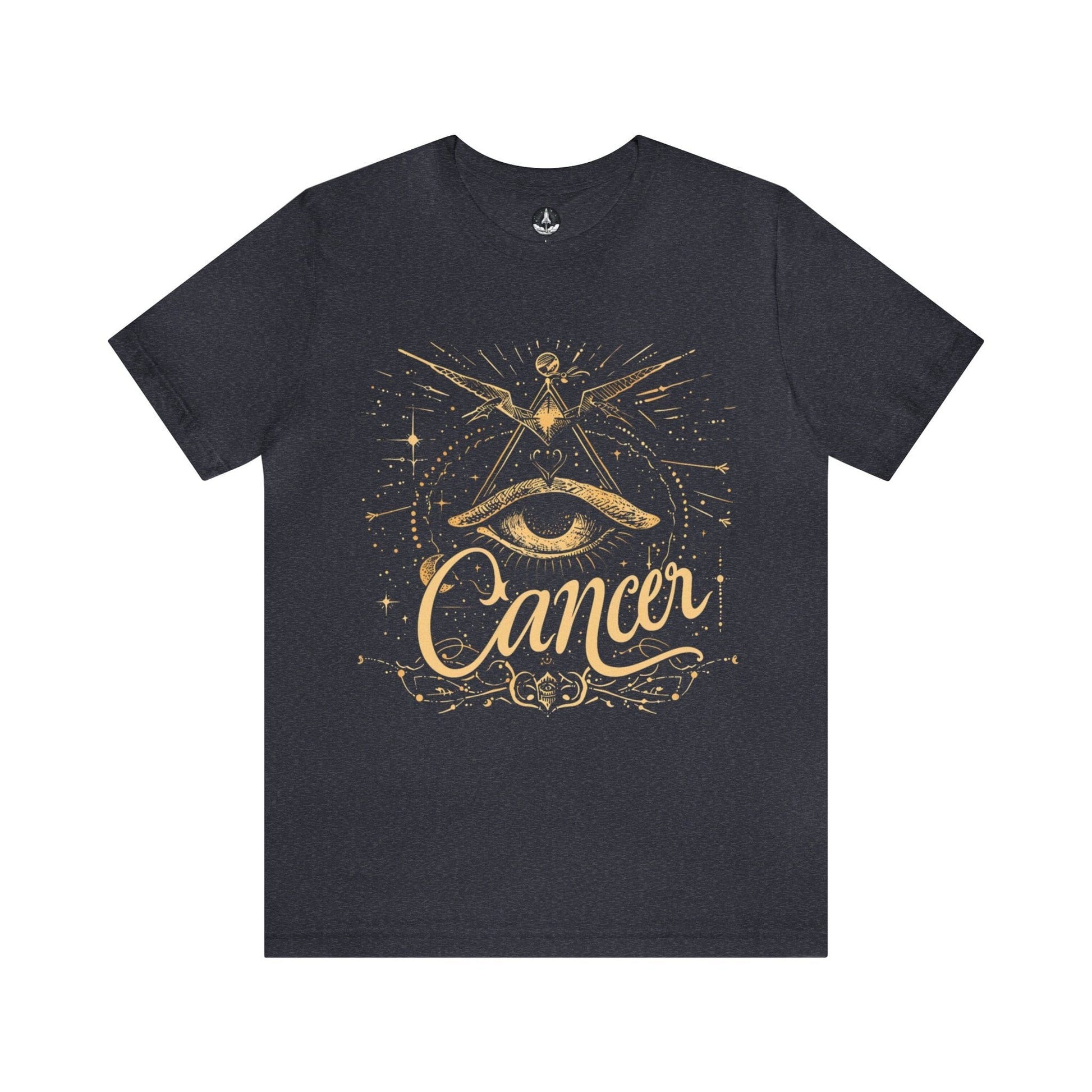 T-Shirt Heather Navy / S Cancer Mystical Intuition T-Shirt: Gaze into the Celestial Insight