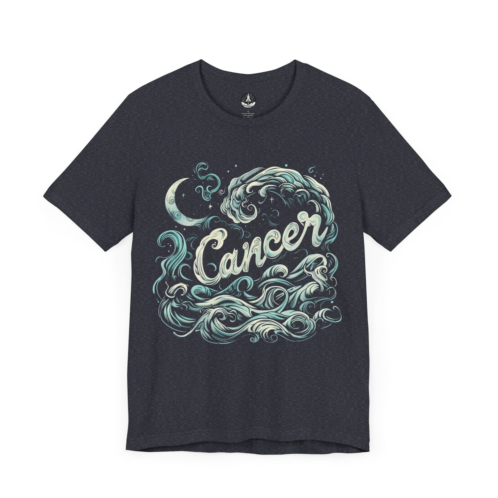 T-Shirt Heather Navy / S Cancer Oceanic Dreams T-Shirt: Tide of Intuition