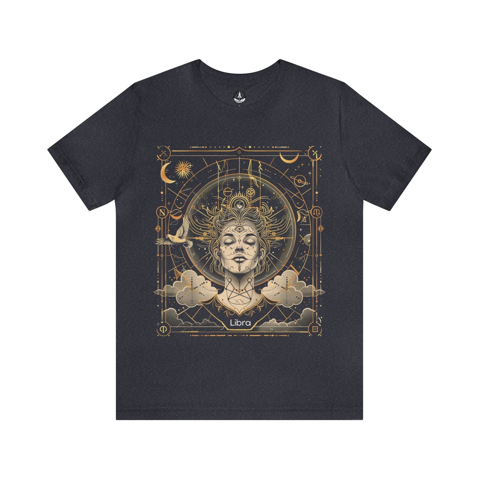 T-Shirt Heather Navy / S Celestial Balance Libra Mystique TShirt: Cosmic Justice Meets Style