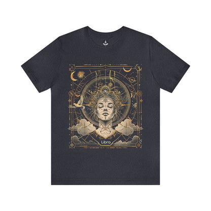 T-Shirt Heather Navy / S Celestial Balance Libra Mystique TShirt: Cosmic Justice Meets Style