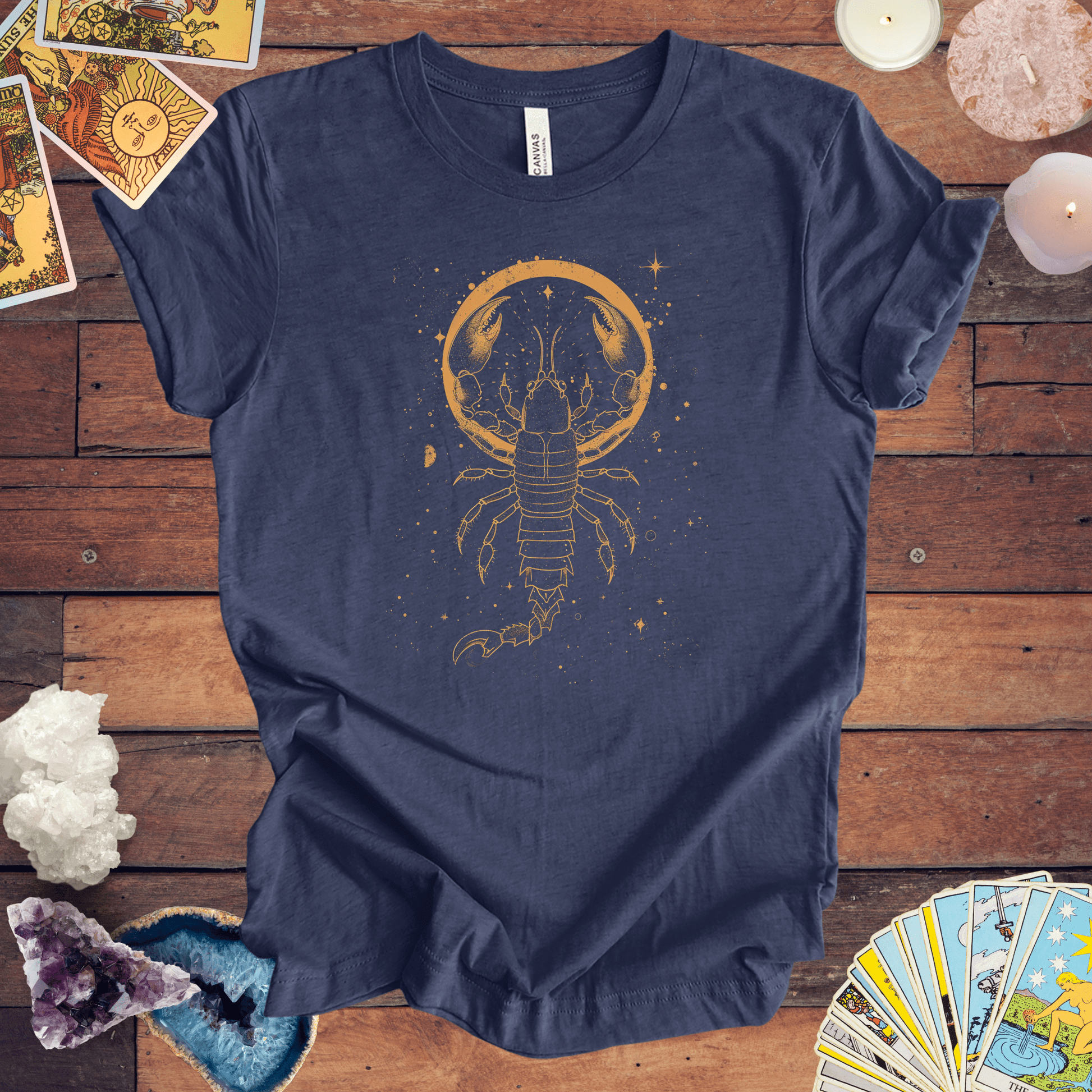 T-Shirt Heather Navy / S Celestial Scorpio - Cosmic Zodiac T-Shirt