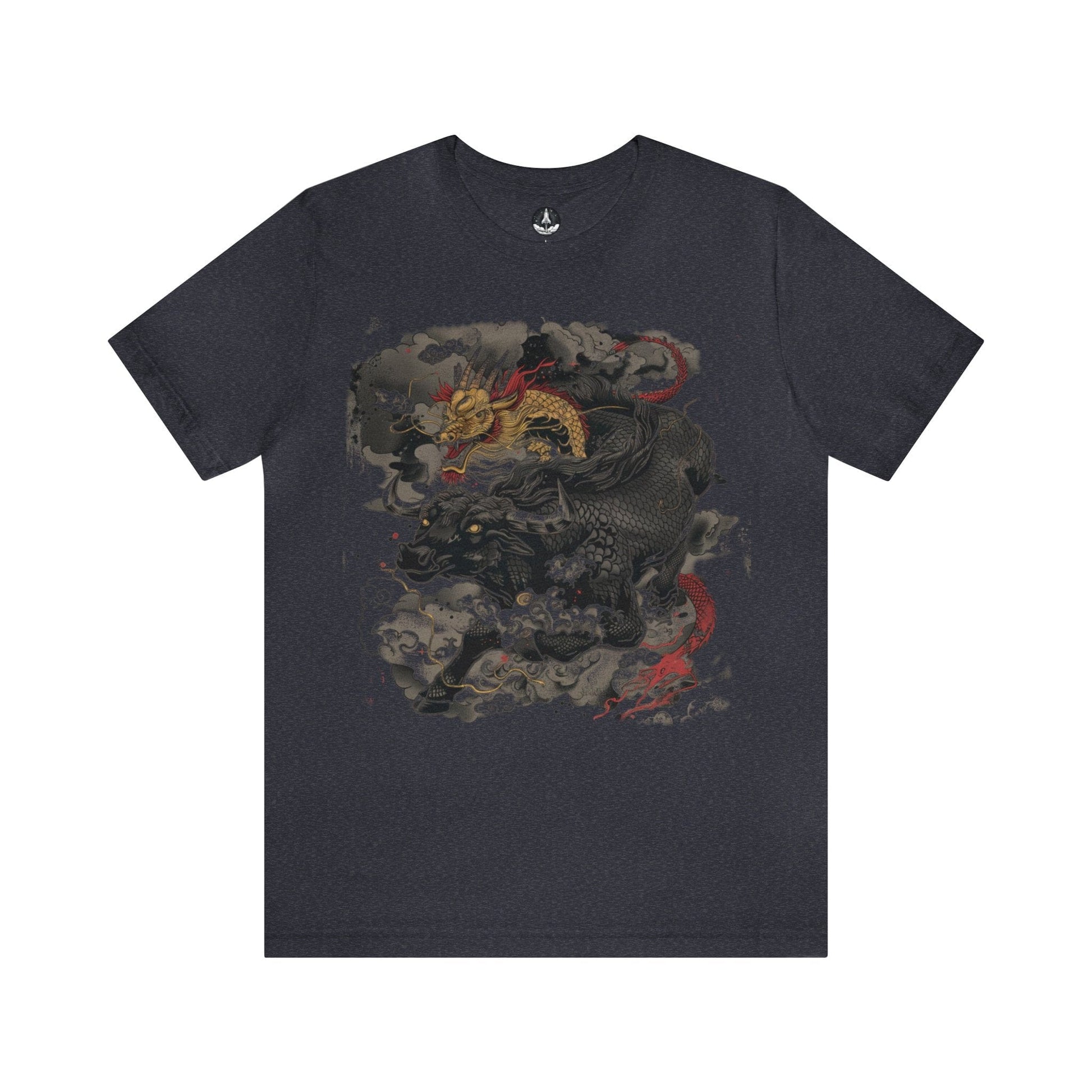 T-Shirt Heather Navy / S Eastern Mythos Dragon-Bull T-Shirt: Legendary Power