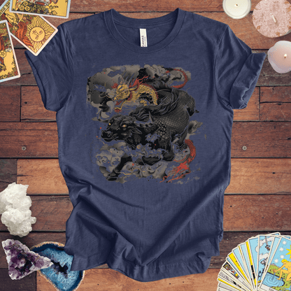 T-Shirt Heather Navy / S Eastern Mythos Dragon-Bull T-Shirt: Legendary Power