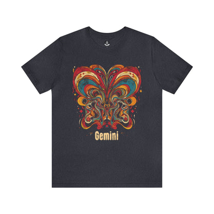 T-Shirt Heather Navy / S Gemini Abstract Essence T-Shirt: A Vivid Canvas of Duality