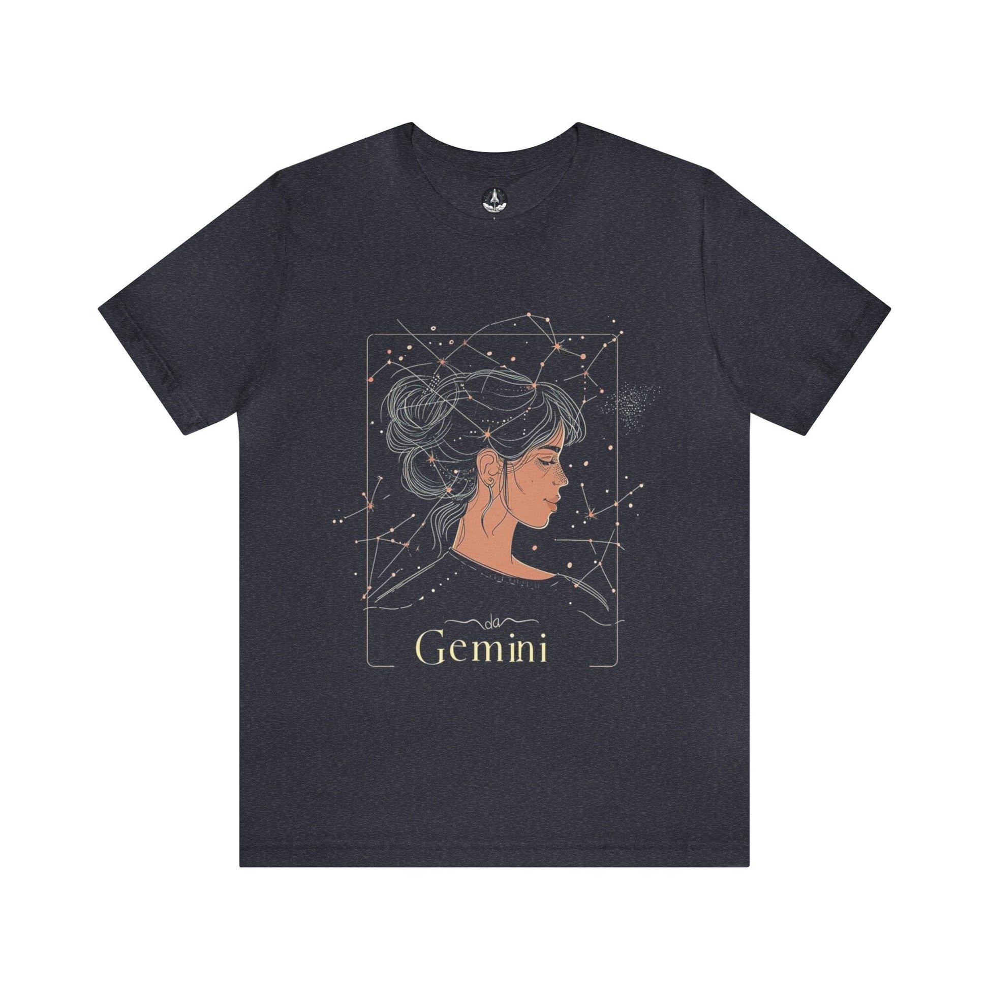 T-Shirt Heather Navy / S Gemini Mercurial Magic T-Shirt: Stargazing Elegance for the Twin Souls