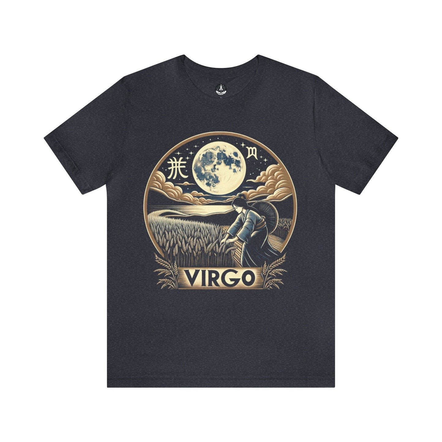 T-Shirt Heather Navy / S Harvest Moon Serenity: Virgo Ukiyo-e Inspired T-Shirt