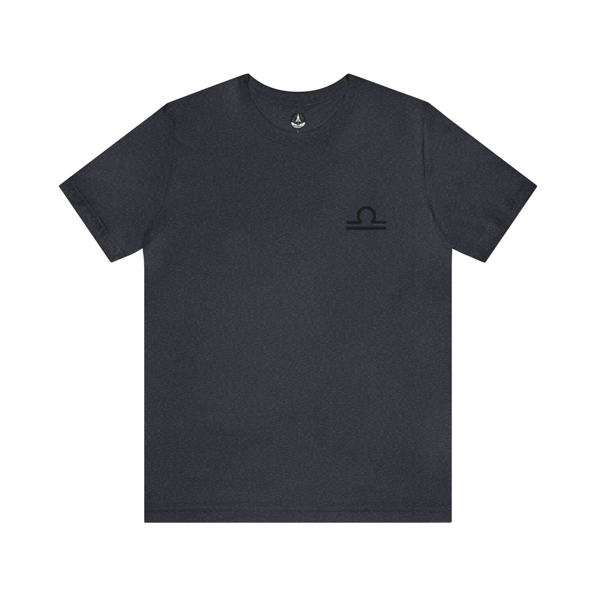 T-Shirt Heather Navy / S Libra Balanced Emblem T-Shirt: Elegant Harmony for the Peacemaker