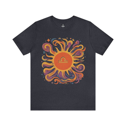 T-Shirt Heather Navy / S Libra Sun Harmony T-Shirt: Elegance in Equipoise