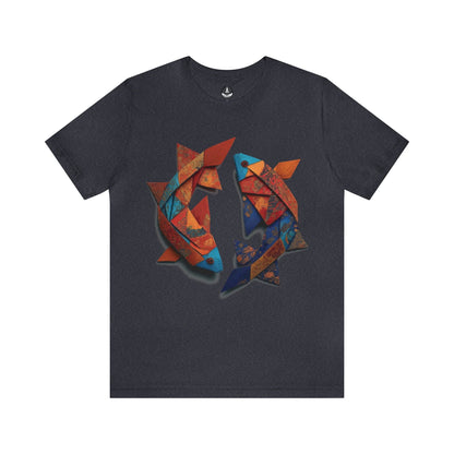 T-Shirt Heather Navy / S Origami Pisces T-Shirt