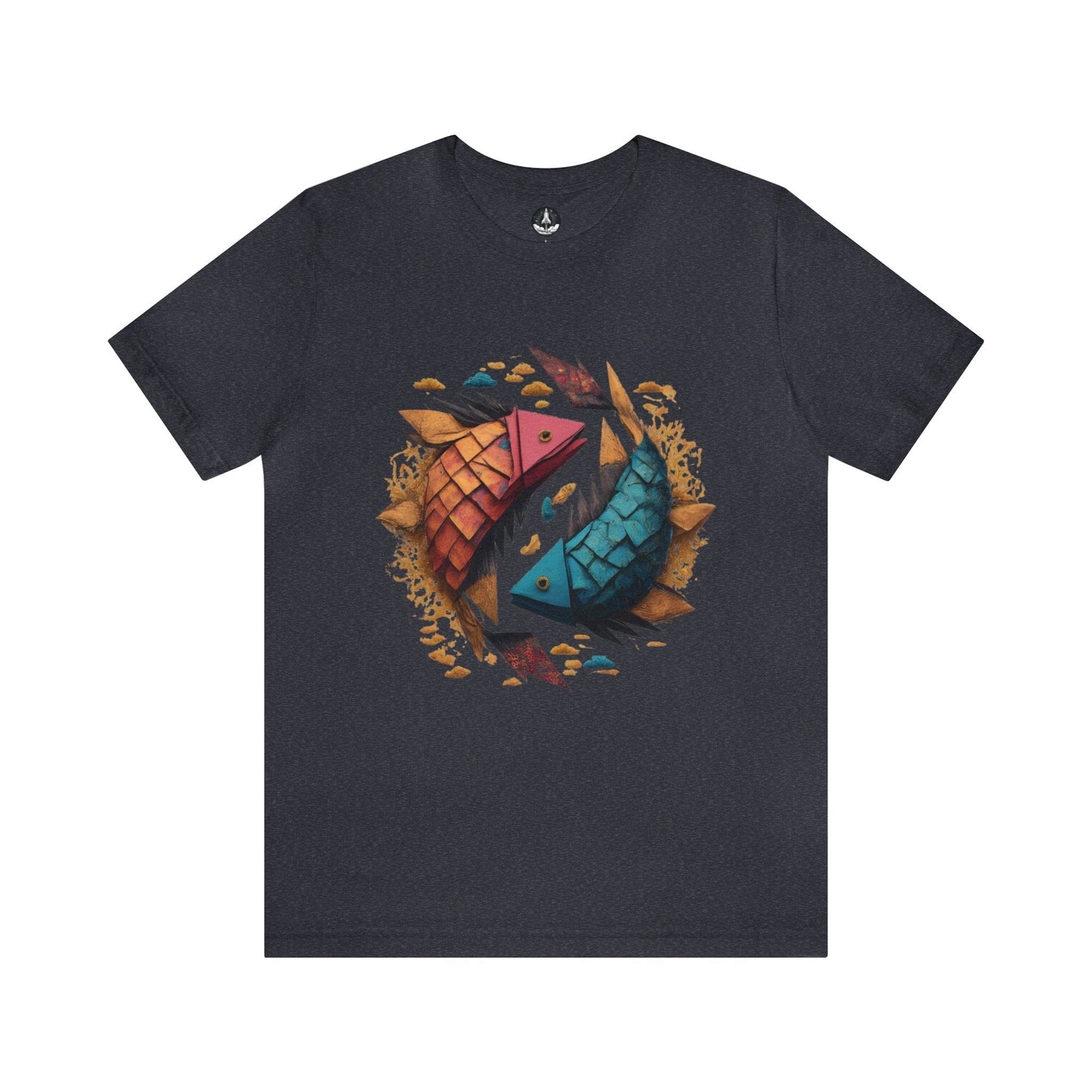 T-Shirt Heather Navy / S Papercraft Pisces T-Shirt