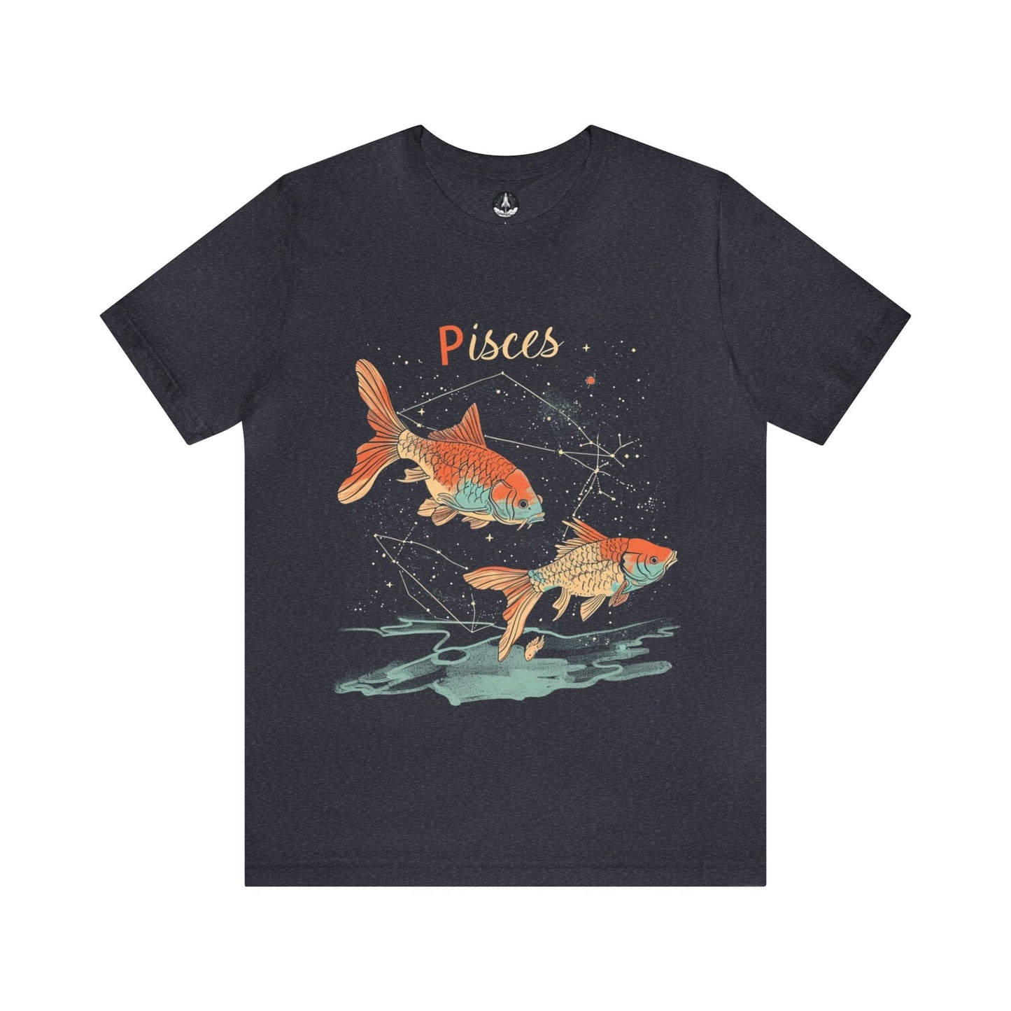 T-Shirt Heather Navy / S Pisces Art T-Shirt: Organic Cotton Zodiac Wear