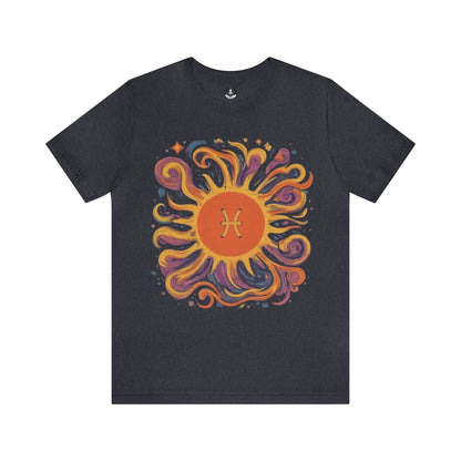 T-Shirt Heather Navy / S Pisces Sun Sign Soft T-Shirt: Flow with the Cosmic Current