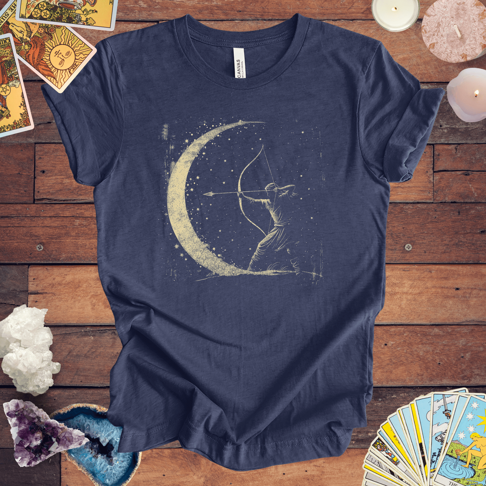 T-Shirt Heather Navy / S Sagittarius Archer T-Shirt: Aim High with Astro-Inspired Comfort