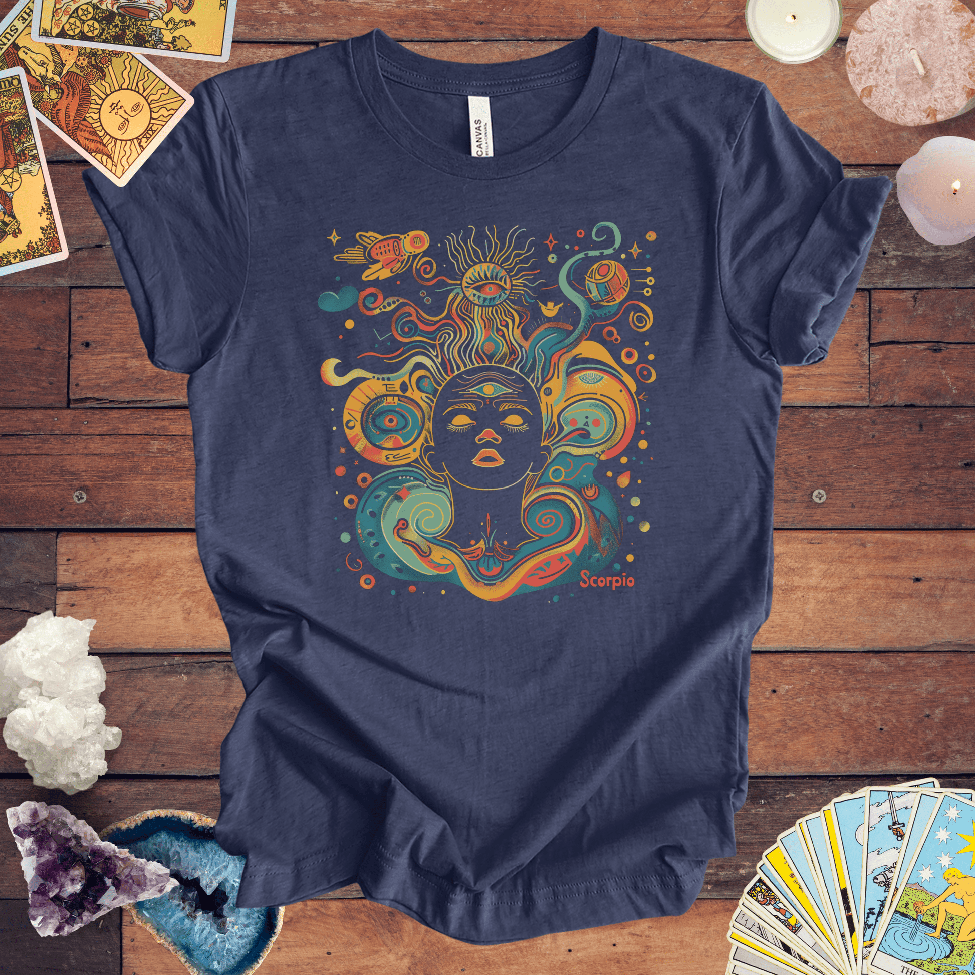 T-Shirt Heather Navy / S Scorpio Mystic - Zodiac Astrology T-Shirt