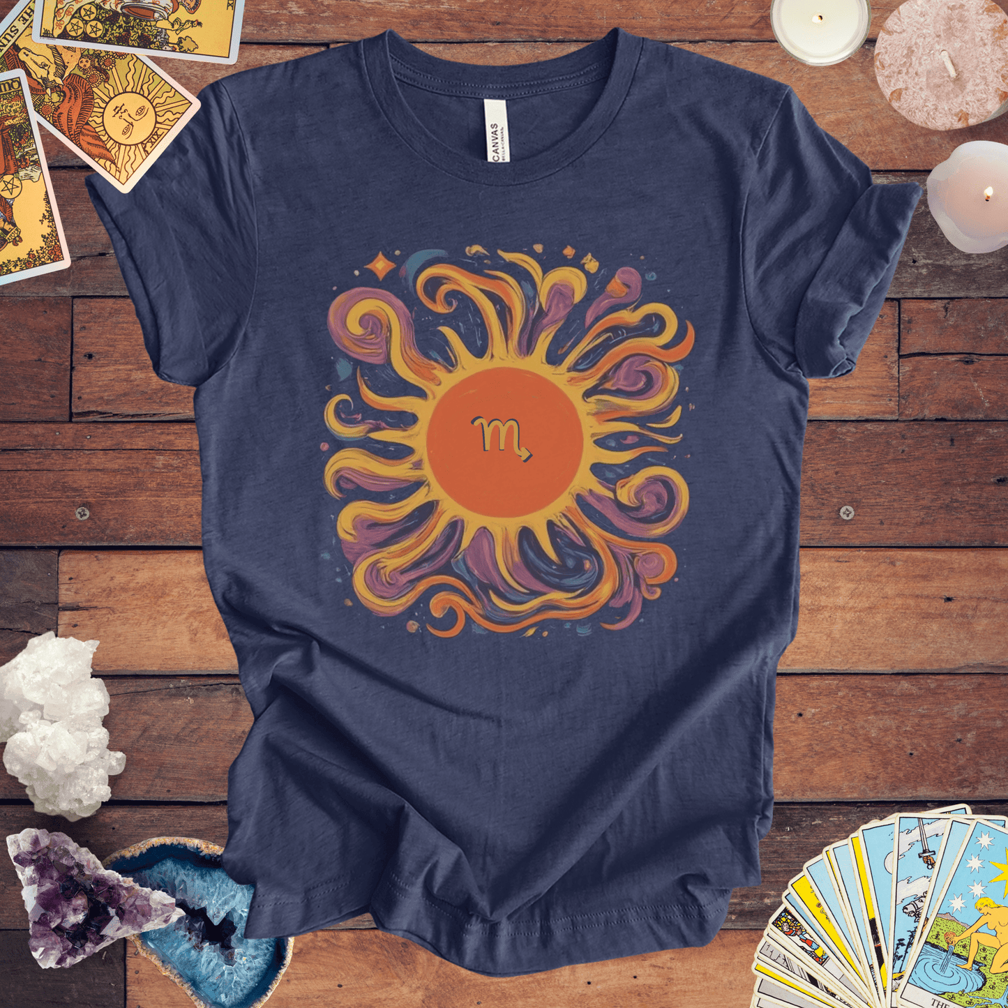 T-Shirt Heather Navy / S Scorpio Sun Sign T-Shirt: Unveil Your Inner Force