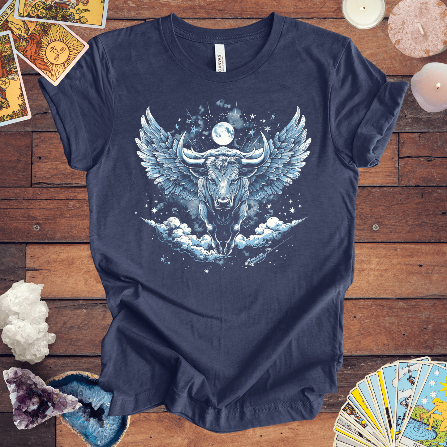 T-Shirt Heather Navy / S Taurus Celestial Bull T-Shirt: Stellar Determination