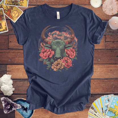 T-Shirt Heather Navy / S Taurus Floral Majesty T-Shirt