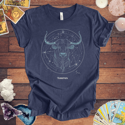 T-Shirt Heather Navy / S Taurus Steadfast Bull T-Shirt