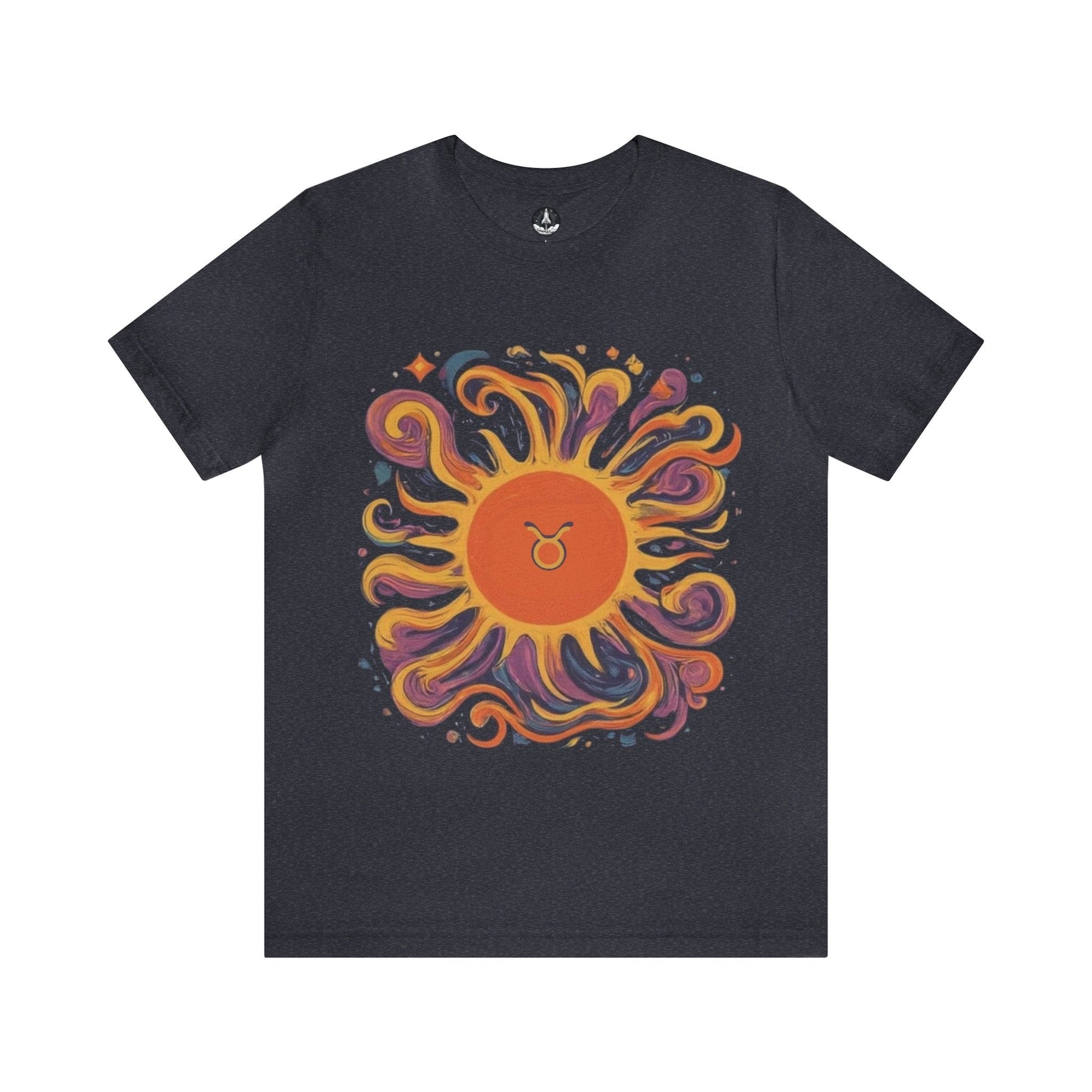T-Shirt Heather Navy / S Taurus Sun Reliability Tee: Unyielding Style