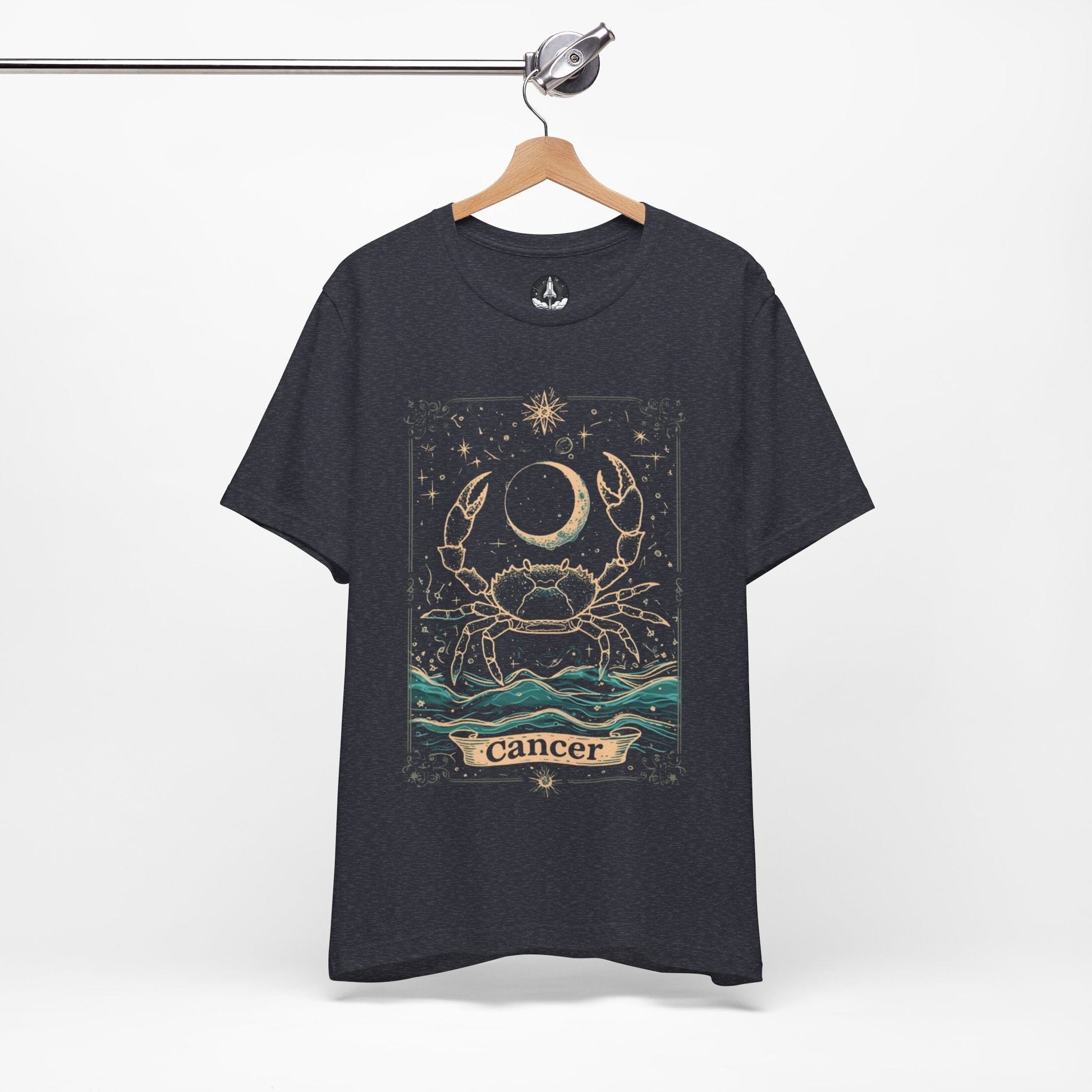 T-Shirt Heather Navy / S The Caring Crab: Cancer Tarot Card T-Shirt