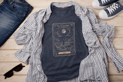 T-Shirt Heather Navy / S The Guardian: Cancer Tarot Card T-Shirt