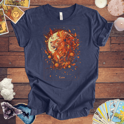 T-Shirt Heather Navy / S The Pride Lion: Leo Tarot Card T-Shirt