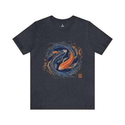 T-Shirt Heather Navy / S Traditional Koi Pisces T-Shirt