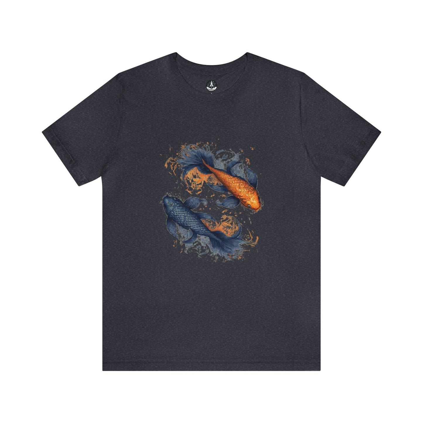 T-Shirt Heather Navy / S Traditional Pisces Koi T-Shirt
