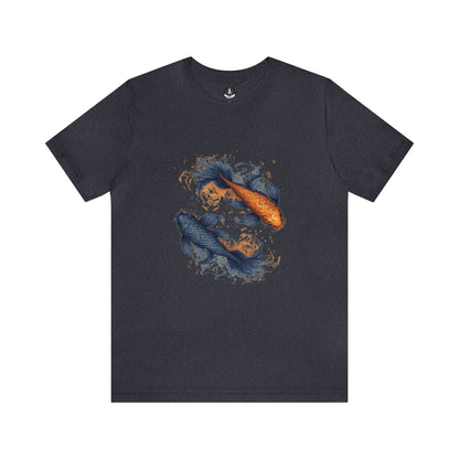 T-Shirt Heather Navy / S Traditional Pisces Koi T-Shirt