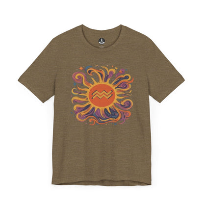 T-Shirt Heather Olive / S Aquarius Solar Flair T-Shirt: Shine in Zodiac Fashion