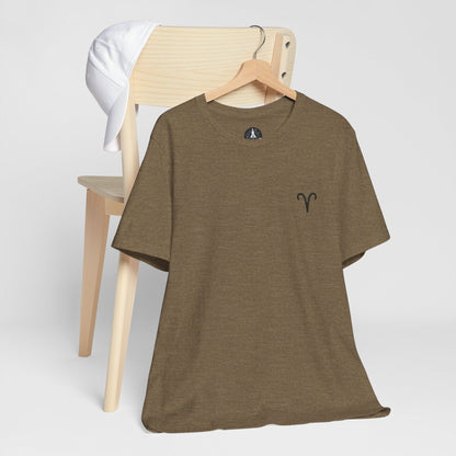 T-Shirt Heather Olive / S Aries Minimalist Icon TShirt: Bold Simplicity for the Trailblazer