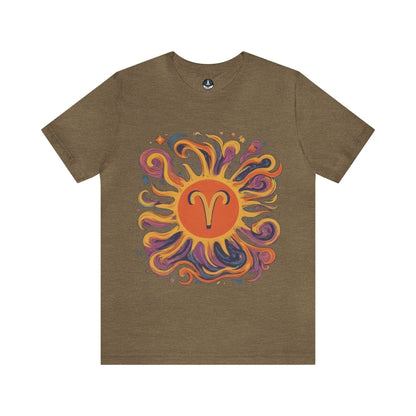 T-Shirt Heather Olive / S Aries Zodiac Blaze Soft T-Shirt: Ignite Your Wardrobe