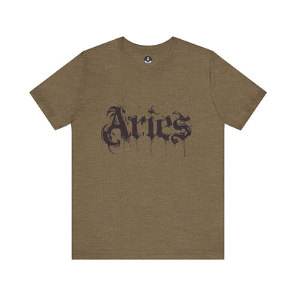 T-Shirt Heather Olive / S Astro Splash Aries TShirt - Zodiac Meets Street Art