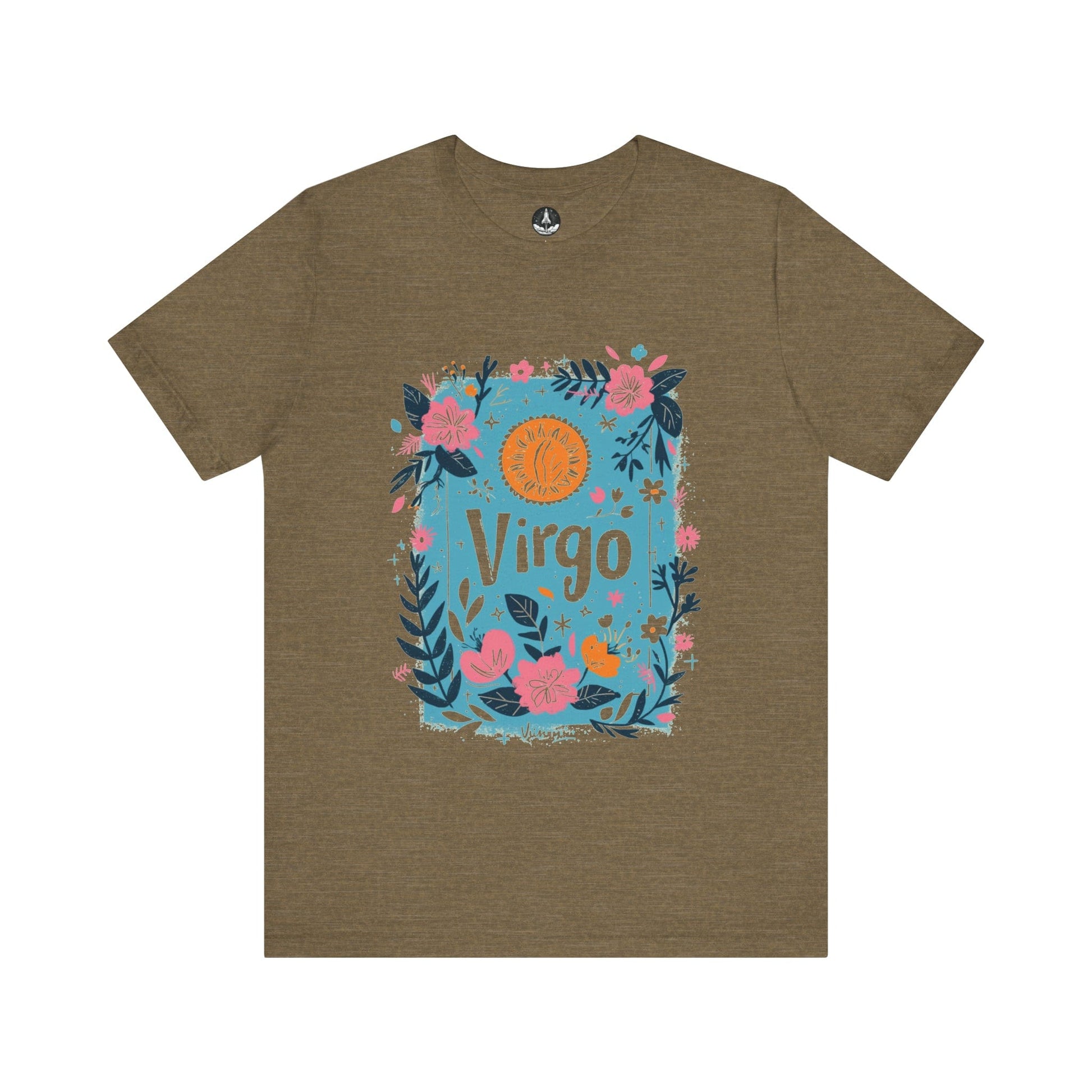 T-Shirt Heather Olive / S Botanic Maiden Virgo TShirt: Earthy Elegance