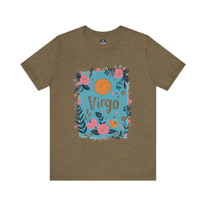 T-Shirt Heather Olive / S Botanic Maiden Virgo TShirt: Earthy Elegance