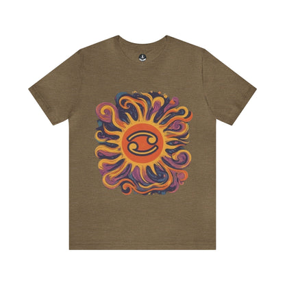 T-Shirt Heather Olive / S Cancer Cosmic Swirl T-Shirt: Embrace the Celestial Tide
