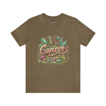 T-Shirt Heather Olive / S Cancer Healing Crystals T-Shirt: Embrace Your Nurturing Essence