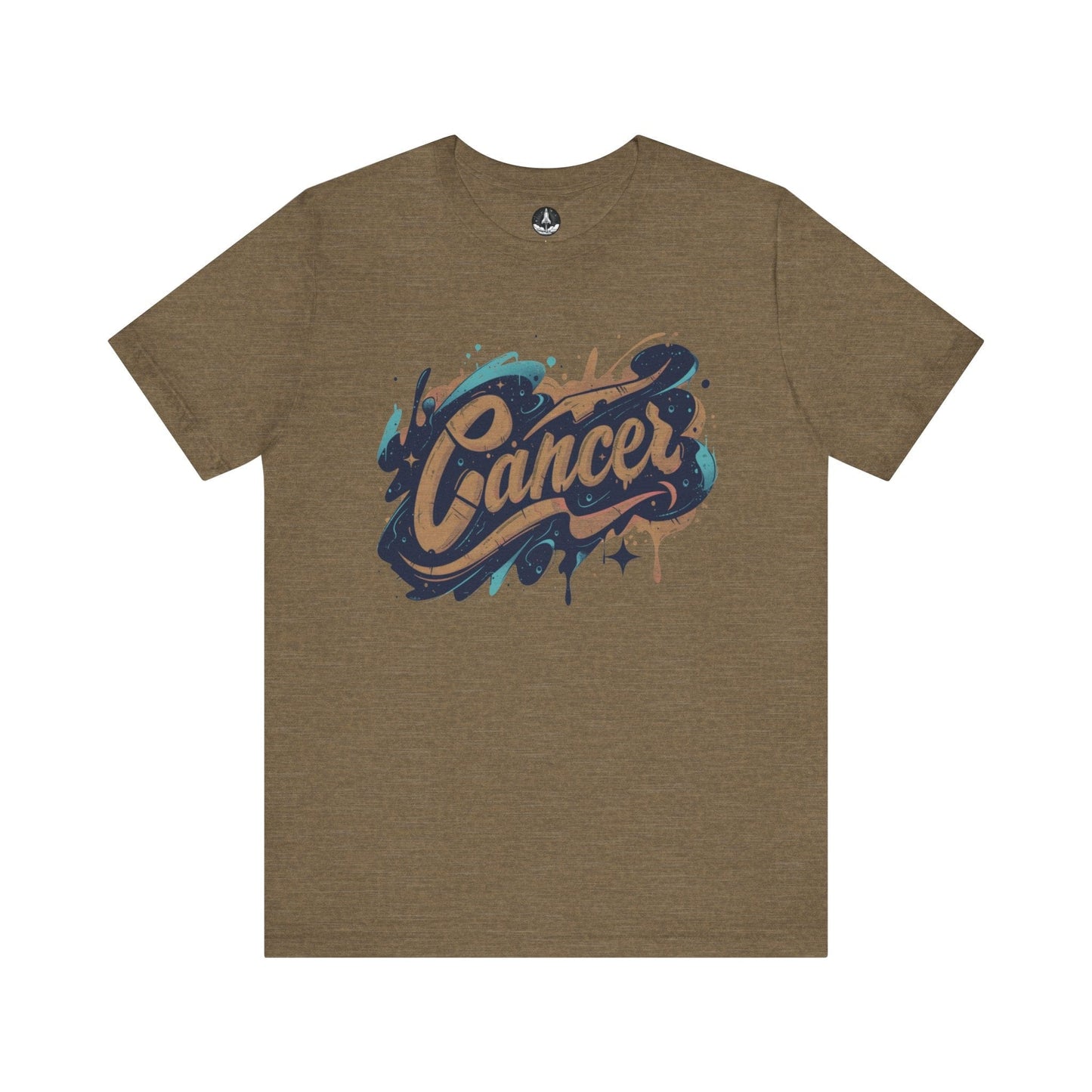 T-Shirt Heather Olive / S Cosmic Splash Cancer TShirt: Emotions in Hues