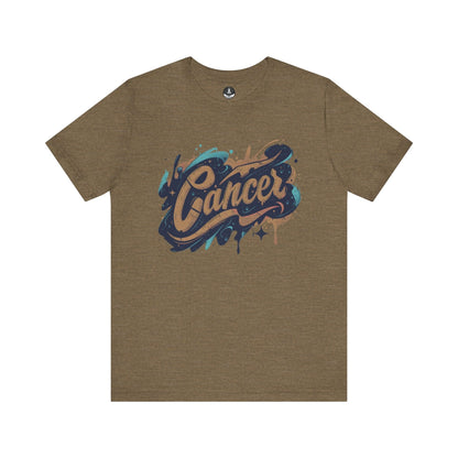 T-Shirt Heather Olive / S Cosmic Splash Cancer TShirt: Emotions in Hues