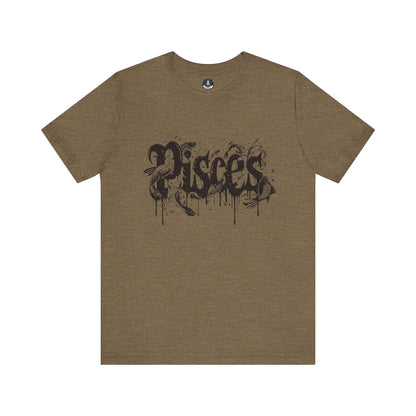 T-Shirt Heather Olive / S Deep Dive Pisces TShirt: Immerse in the Artistic Tide