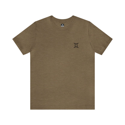 T-Shirt Heather Olive / S Gemini Twin Glyph T-Shirt: Dynamic Style for the Social Butterfly