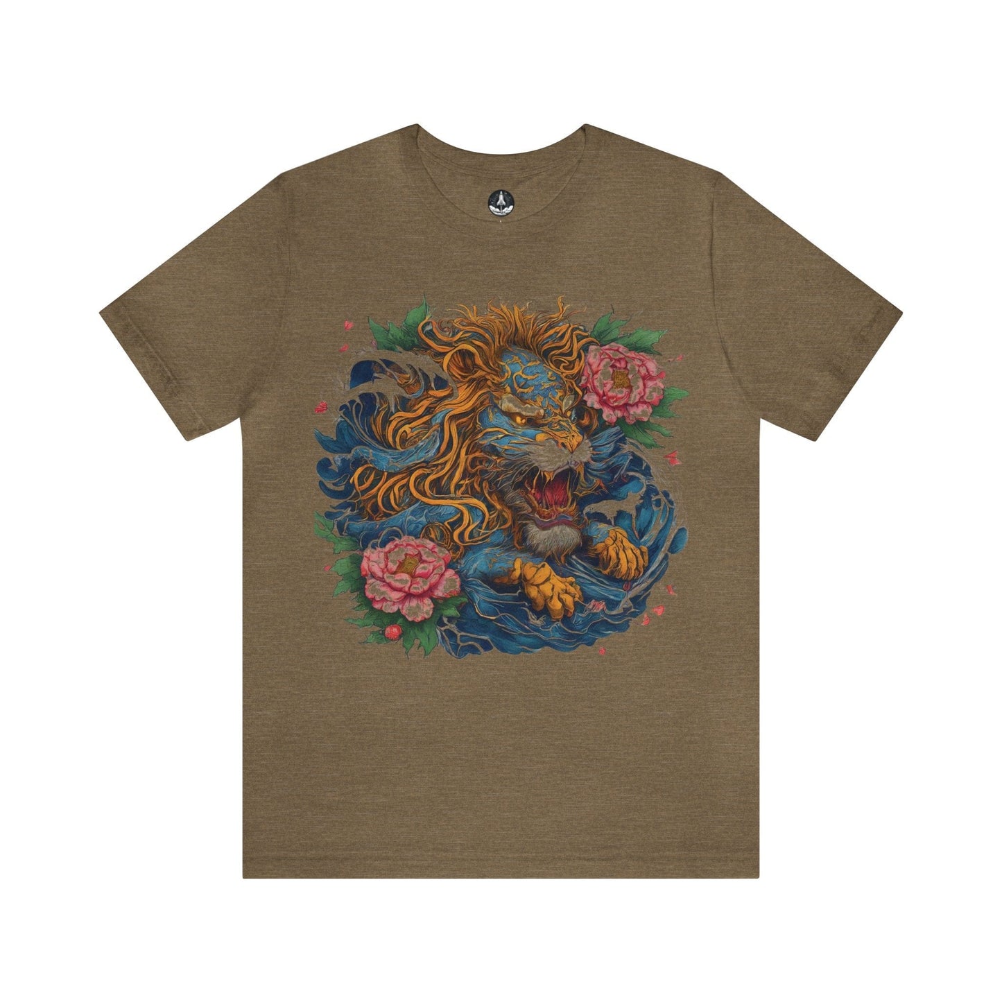 T-Shirt Heather Olive / S Japanese Irezumi Leo T-Shirt