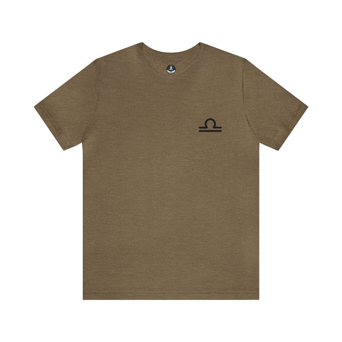 T-Shirt Heather Olive / S Libra Balanced Emblem T-Shirt: Elegant Harmony for the Peacemaker