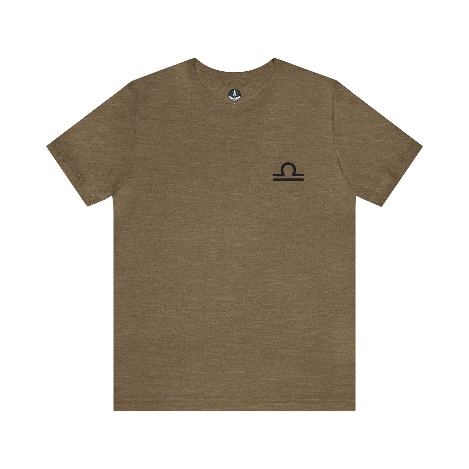 T-Shirt Heather Olive / S Libra Balanced Emblem T-Shirt: Elegant Harmony for the Peacemaker