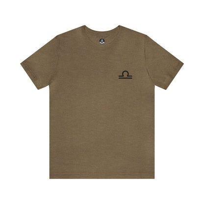 T-Shirt Heather Olive / S Libra Balanced Emblem T-Shirt: Elegant Harmony for the Peacemaker