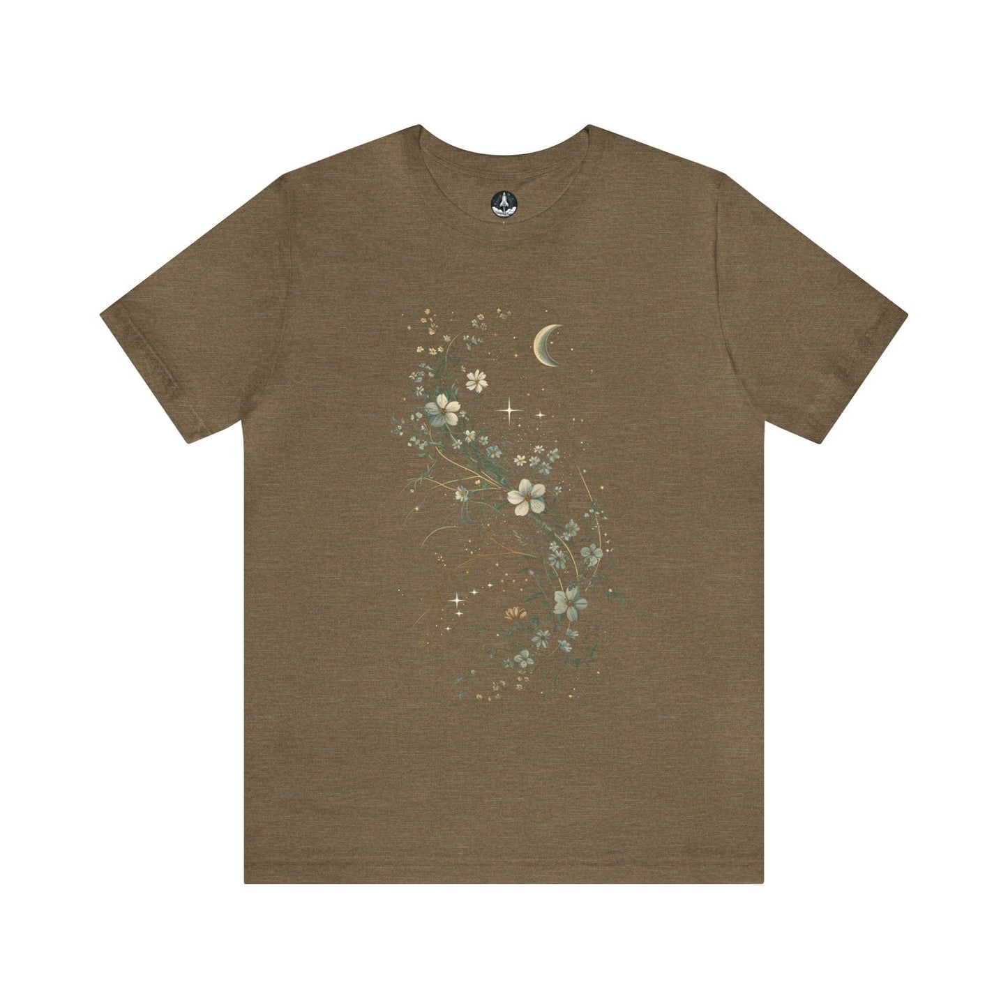 T-Shirt Heather Olive / S Moonlit Petals T-Shirt