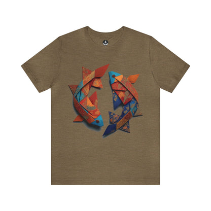 T-Shirt Heather Olive / S Origami Pisces T-Shirt