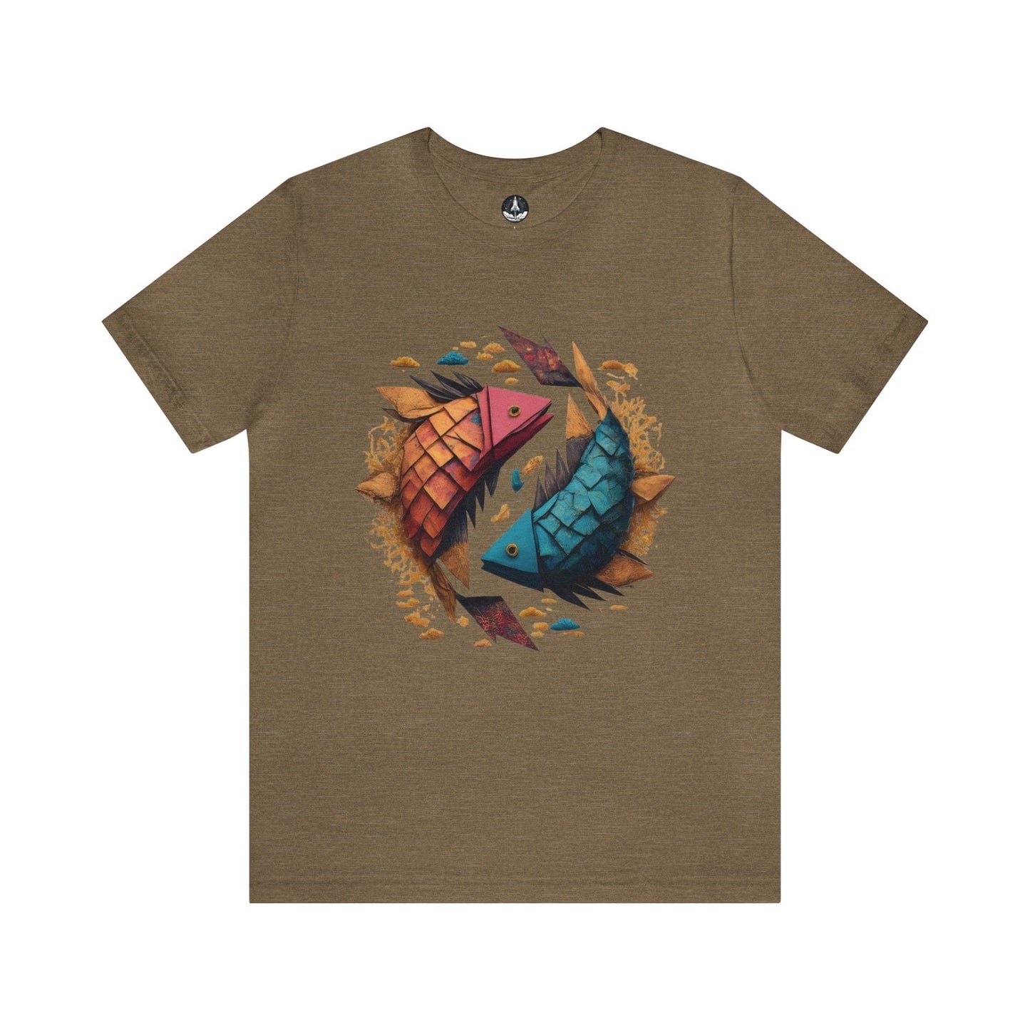 T-Shirt Heather Olive / S Papercraft Pisces T-Shirt